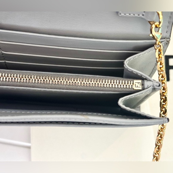 Fendi Grey Multi Stud Contential Chain Wallet - Picture 11 of 14